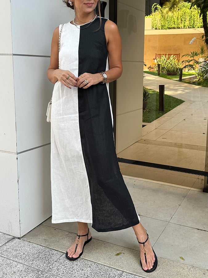 Women'S Button-Down Contrast Dress
