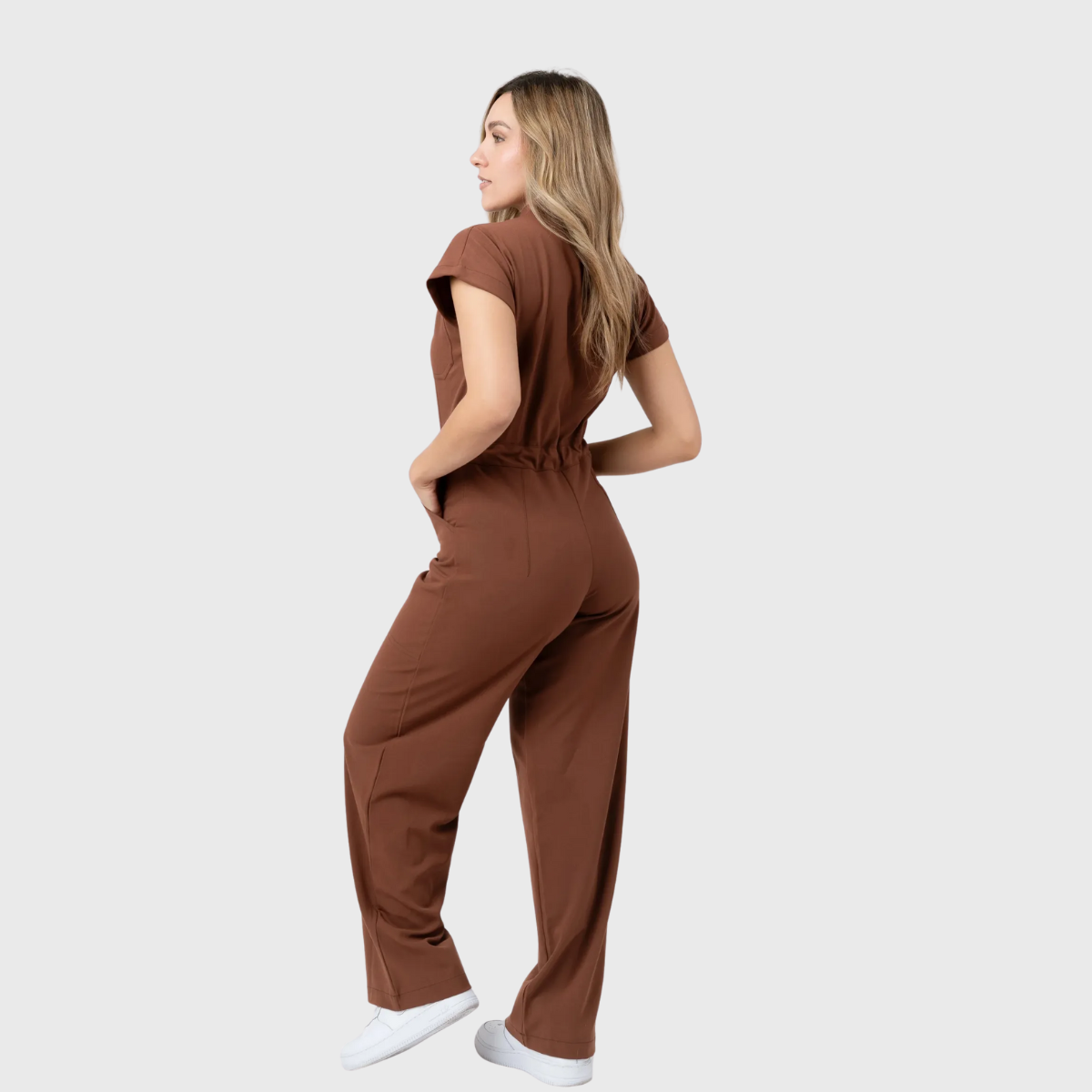 Women's 4-Pocket Loose Fit Scrub Jumpsuit Jog009