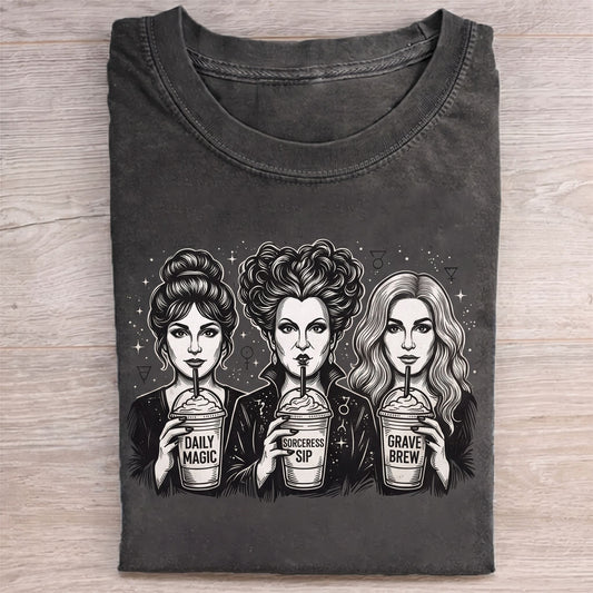 Witch Coffee Halloween T-shirt