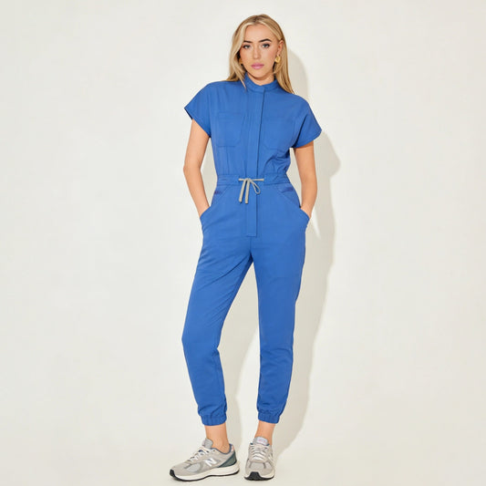 Women's Slim Fit 8-Pocket Jogger Scrub Jumpsuit