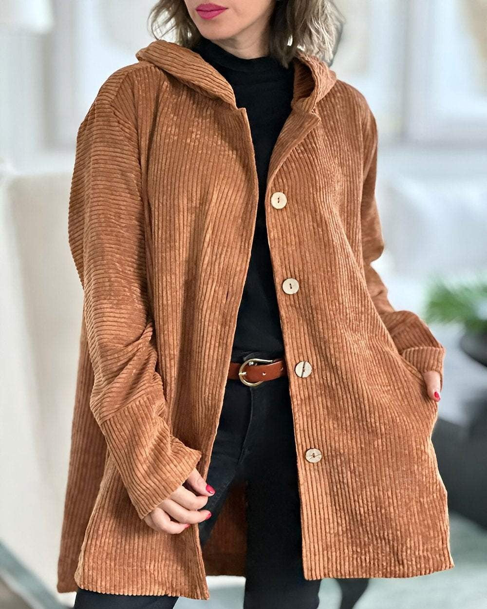 Corduroy Casual Hooded Jacket（Buy 2 Free Shipping）