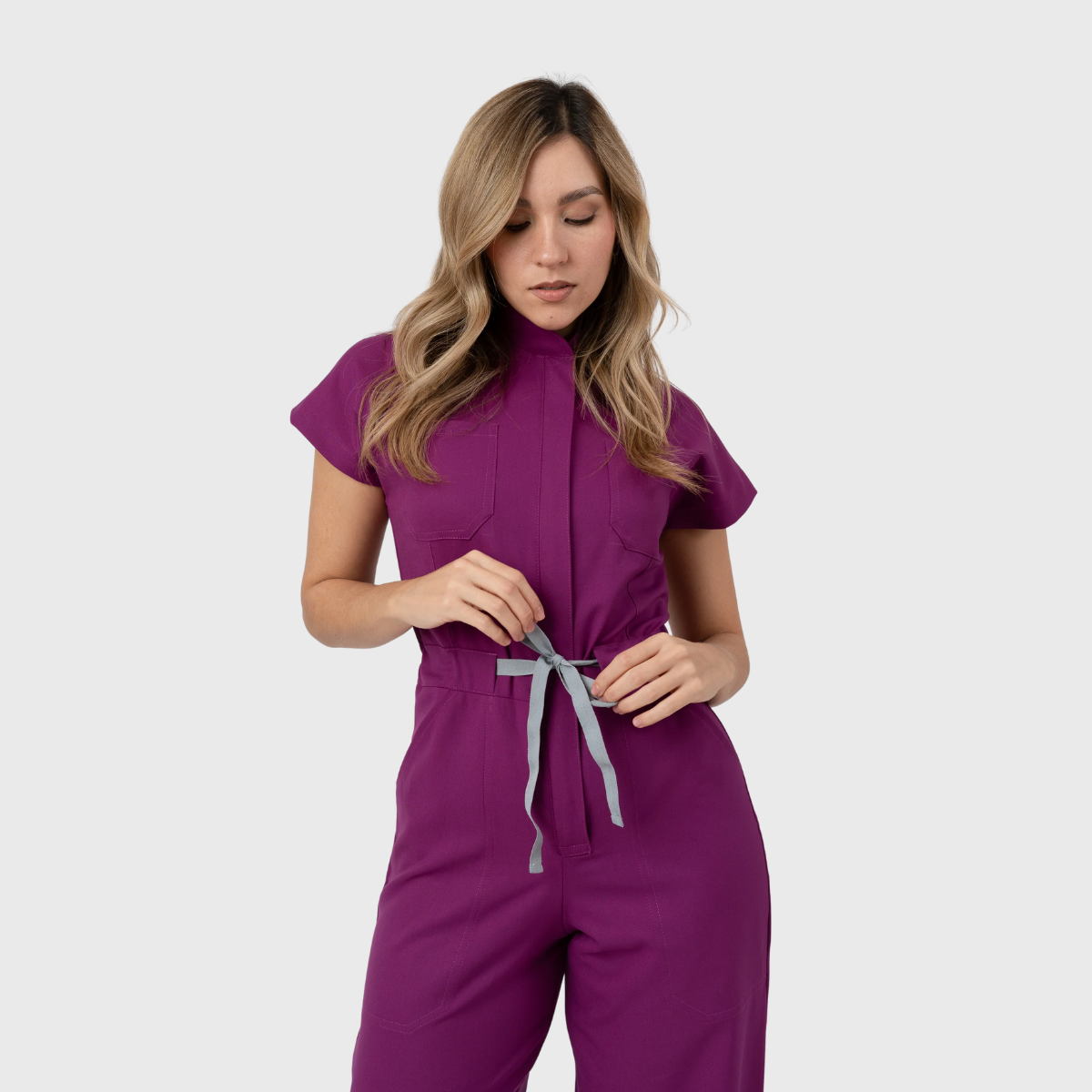Women's 4-Pocket Loose Fit Scrub Jumpsuit Jog009
