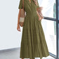 Limited time sale🔥Women's Lightweight Short Sleeve V Neck Elastic Waist Dresses