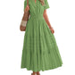 Limited time sale🔥Women's Lightweight Short Sleeve V Neck Elastic Waist Dresses