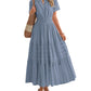 Limited time sale🔥Women's Lightweight Short Sleeve V Neck Elastic Waist Dresses