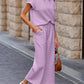 Women's Casual Textured Tops and Wide Leg Pants Lounge Sets (Buy 2 Free Shipping)