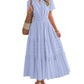 Limited time sale🔥Women's Lightweight Short Sleeve V Neck Elastic Waist Dresses