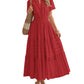 Limited time sale🔥Women's Lightweight Short Sleeve V Neck Elastic Waist Dresses