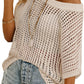 Short Sleeve Casual Crochet Knit Tops（Buy 2 Free Shipping）