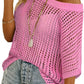 Short Sleeve Casual Crochet Knit Tops（Buy 2 Free Shipping）