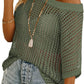 Short Sleeve Casual Crochet Knit Tops（Buy 2 Free Shipping）
