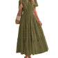 Limited time sale🔥Women's Lightweight Short Sleeve V Neck Elastic Waist Dresses