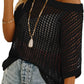 Short Sleeve Casual Crochet Knit Tops（Buy 2 Free Shipping）