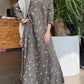 Women's Casual V-Neck Long Sleeve Floral Print Dress