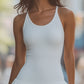 White Ribbed Skater Mini Dress