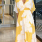 Contrasting Floral Holiday Fashion Dress