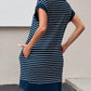 Limited time sale🔥Women's Striped Casual Zipper Cap Sleeve Mini Dress