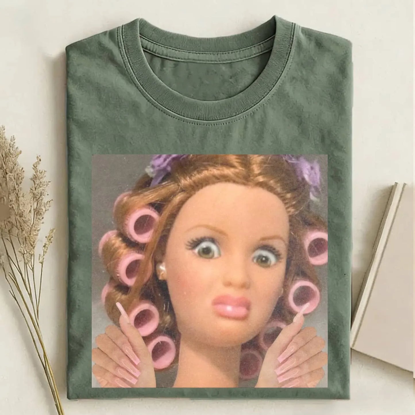 FACE DOLL GIRL FUNNY MEME TEE