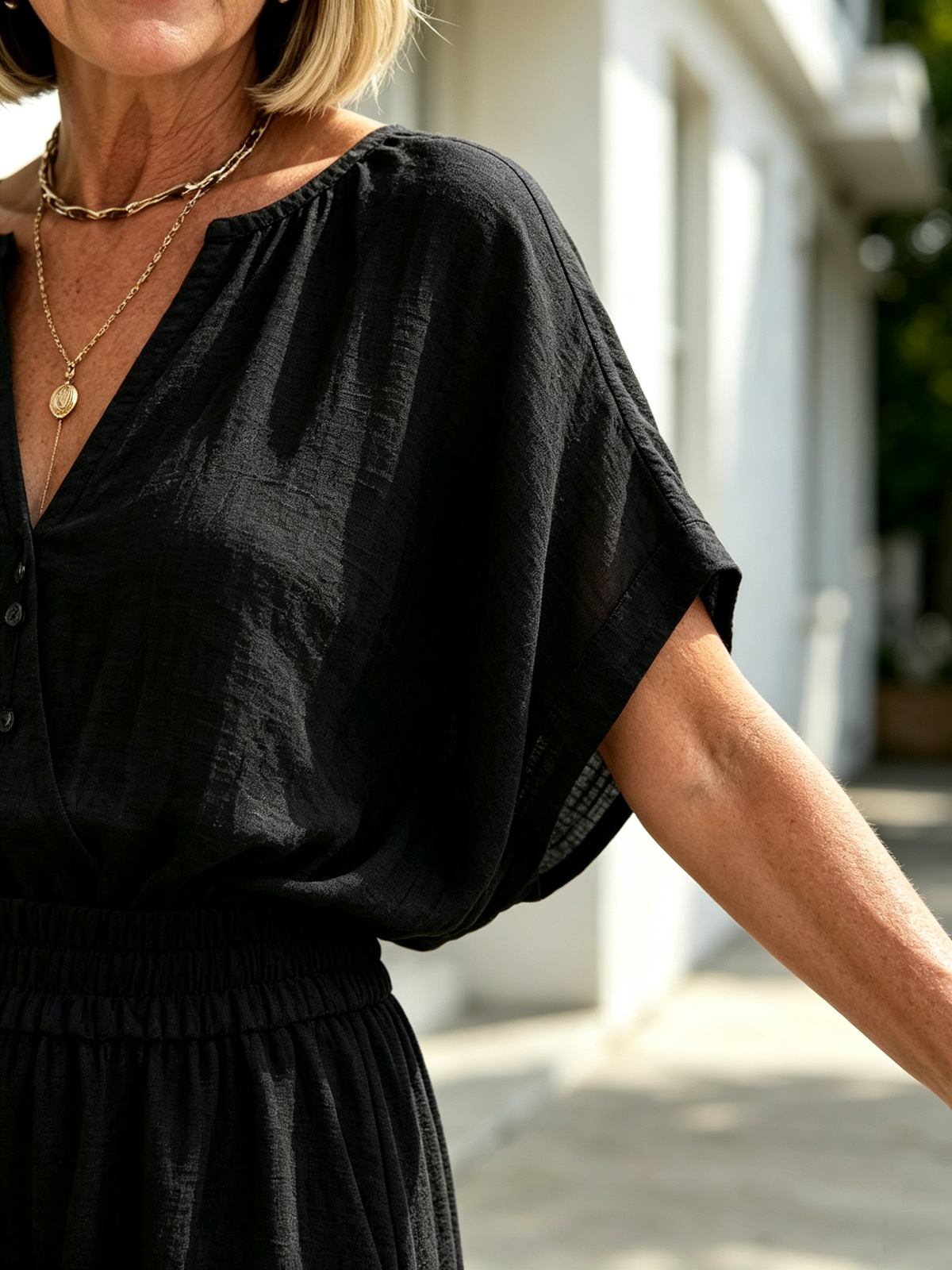 2Pcs Solid Color Loose Temperament V-neck Casual and Comfortable Cotton and Linen Two-piece Set