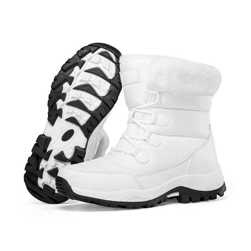 Rakkiss Women's Thermal Winter Hiking Boots - High-Cut Fleece Lined Snow Boots (Pink, White & Black - US 5-10)