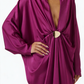 Magenta Satin Neck Maxi Dress in Satin