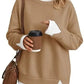Women's Fake Two Piece Layered Crewneck Sweatshirt