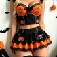 Sexy Seductive Halloween Pumpkin Witch Role-Play Lingerie Set