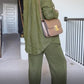 Women'S Casual Cotton And Linen Trousers Suit
