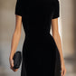 Short Sleeve Floor-Length Dress With Sheer Flowing Skirt