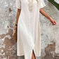 Ladies Lace Collar Cotton And Linen Dress
