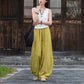 Ramie Cotton Linen Pants Tie-dye Design Trousers Loose Zen Yoga Women's Pants with Pockets