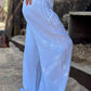 Women's solid color casual cotton and linen three-piece set