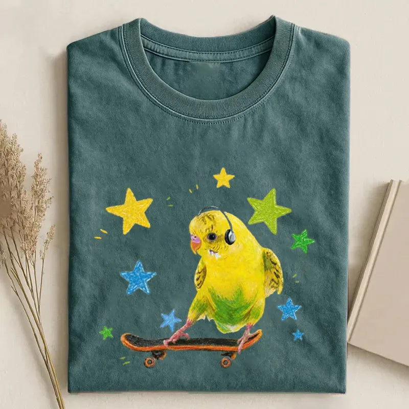 Skateboarding Parakeet T-Shirt