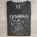 Lesbian Warrior Dragon Fantasy Vintage Graphic T-shirt