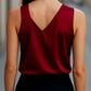 Sleek Asymmetrical Neck Satin Blouse