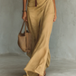 Ladies Lapel Long Sleeve Shirt Belted Maxi Dress