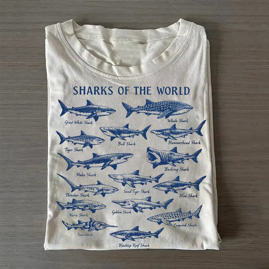 Vintage Sharks Of The World T-shirt