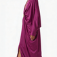 Magenta Satin Neck Maxi Dress in Satin
