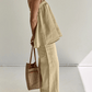 Women'S Vacation Elastic Suspender Wide Leg Pants Set
