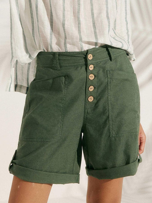 Women's cotton and linen casual shorts