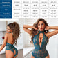 Halter Lace Bodysuit V Neck Teddy