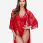 2 Piece Set Lace Robe with Teddy