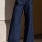 Dark Denim Strapless Wide-Leg Jumpsuit