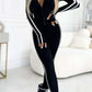 Women's Slim Fit Side Web Half-Zip Jumpsuit