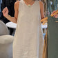 Women's Casual Solid Color Round Neck Sleeveless Splicing Dress