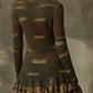 Green Tones Camouflage Knit Mini Dress