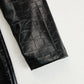 Glossy Croc-Effect Zip-Front Midi Dress
