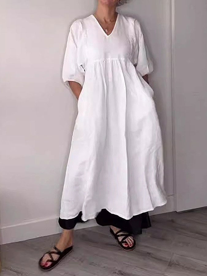 Women's Casual V Neck Dress