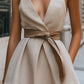 Spaghetti Strap Pleated Dress With Waist Belt