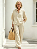 2Pcs Shirt Set Casual Urban Suit Women's Clothing